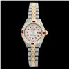 Image 2 : Rolex Men's Two Tone 14K Gold/SS, QuickSet, Diam/Ruby Dial & Diam/Ruby Bezel - REF-575W3H