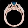 Image 2 : 2 CTW Si Certified Fancy Blue Diamond Solitaire Ring 10K Rose Gold - REF-254H5A - 35274