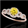 Image 1 : 1.33 CTW Certified Si/I Fancy Intense Yellow Diamond Solitaire Ring 10K Rose Gold - REF-213M6H - 353