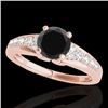 Image 1 : 1.4 CTW Certified VS Black Diamond Solitaire Ring 10K Rose Gold - REF-64W8F - 35000