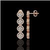 Image 2 : 5.28 CTW Cushion Cut Diamond Designer Earrings 18K Rose Gold - REF-981W6F - 42810