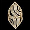 Image 2 : 2 CTW Micro Pave VS/SI Diamond Designer Ring 14K Yellow Gold - REF-180Y9K - 20870