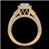 Image 1 : 3.53 CTW Princess VS/SI Diamond Micro Pave 3 Stone Ring 18K Yellow Gold - REF-618X2T - 37177