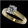 Image 1 : 1.26 CTW Certified H-SI/I Quality Diamond Solitaire Engagement Ring 10K Yellow Gold - REF-191F3N - 3