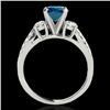 Image 2 : 1.5 CTW Si Certified Fancy Blue Diamond 3 Stone Ring 10K White Gold - REF-172A8X - 35408