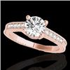 Image 1 : 1.2 CTW H-SI/I Certified Diamond Solitaire Antique Ring 10K Rose Gold - REF-155W5F - 34748