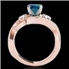 Image 2 : 2.26 CTW Si Certified Fancy Blue Diamond Bypass Solitaire Ring 10K Rose Gold - REF-309M3H - 35060