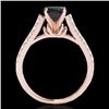 Image 2 : 1.46 CTW Certified VS Black Diamond Solitaire Ring 10K Rose Gold - REF-62W8F - 34965