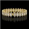 Image 2 : 17.55 CTW Marquise Diamond Designer Bracelet 18K Yellow Gold - REF-3196H4A - 42781