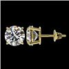 Image 2 : 2.55 CTW Certified H-SI/I Quality Diamond Solitaire Stud Earrings 10K Yellow Gold - REF-435M2H - 366