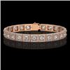 Image 1 : 15.87 CTW Princess Diamond Designer Bracelet 18K Rose Gold - REF-2895M8H - 42636