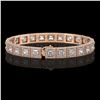 Image 2 : 15.87 CTW Princess Diamond Designer Bracelet 18K Rose Gold - REF-2895M8H - 42636