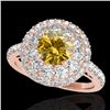 Image 1 : 2.09 CTW Certified Si/I Fancy Intense Yellow Diamond Solitaire Halo Ring 10K Rose Gold - REF-220H2A 