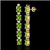 Image 2 : 10.36 CTW Peridot & VS/SI Certified Diamond Earrings 10K Yellow Gold - REF-65W8F - 29402