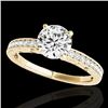 Image 1 : 1.18 CTW H-SI/I Certified Diamond Solitaire Antique Ring 10K Yellow Gold - REF-174T5M - 34605