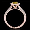 Image 2 : 1.4 CTW Certified Si/I Fancy Intense Yellow Diamond Solitaire Halo Ring 10K Rose Gold - REF-170A4X -