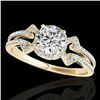 Image 1 : 1.36 CTW H-SI/I Certified Diamond Solitaire Ring 10K Yellow Gold - REF-169W3F - 35324