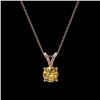 Image 4 : 0.56 CTW Certified Intense Yellow SI Diamond Solitaire Necklace 10K Rose Gold - REF-70X5T - 36735