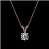 Image 4 : 0.55 CTW Certified H-SI/I Quality Diamond Solitaire Necklace 10K Rose Gold - REF-51W2F - 36724