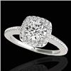 Image 1 : 1.25 CTW H-SI/I Certified Diamond Solitaire Halo Ring 10K White Gold - REF-161A8X - 33823