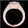 Image 2 : 2 CTW H-SI/I Certified Diamond Solitaire Halo Ring 10K Rose Gold - REF-236T4M - 34487