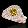 Image 1 : 1.75 CTW Certified Si/I Fancy Intense Yellow Diamond Solitaire Halo Ring 10K Rose Gold - REF-209M3H 