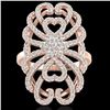 Image 2 : 2.25 CTW Micro Pave VS/SI Diamond Designer Inspired Ring 14K Rose Gold - REF-176M8H - 20886