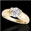 Image 1 : 1 CTW H-SI/I Certified Diamond Solitaire Ring 10K Yellow Gold - REF-207T3M - 35175