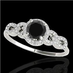 1.33 CTW Certified VS Black Diamond Solitaire Ring 10K White Gold - REF-59A5X - 35316