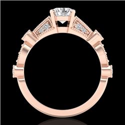 1.03 CTW VS/SI Diamond Solitaire Art Deco Ring 18K Rose Gold - REF-203K6W - 36972