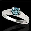 Image 1 : 1 CTW Si Certified Fancy Blue Diamond Solitaire Ring 10K White Gold - REF-141W8F - 35160