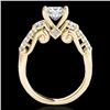 Image 2 : 1.75 CTW VS/SI Certified Princess Diamond 3 Stone Ring 10K Yellow Gold - REF-394W9F - 35360