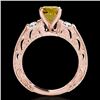 Image 2 : 1.63 CTW Certified Si Intense Yellow Diamond Solitaire Antique Ring 10K Rose Gold - REF-218W2F - 346