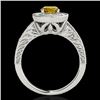 Image 2 : 1.5 CTW Certified Si/I Fancy Intense Yellow Diamond Solitaire Halo Ring 10K White Gold - REF-200M2H 