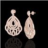 Image 2 : 3 CTW Micro Pave VS/SI Diamond Earrings Designer 14K Rose Gold - REF-256X9T - 21146