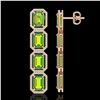 Image 2 : 17.81 CTW Peridot & Diamond Halo Earrings 10K Rose Gold - REF-220W8F - 41598