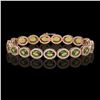 Image 1 : 13.87 CTW Tourmaline & Diamond Halo Bracelet 10K Rose Gold - REF-271N6Y - 40473