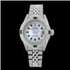 Image 2 : Rolex Men's Stainless Steel, QuickSet, Diam/Emerald Dial & Diam/Emerald Bezel - REF-563W5H