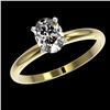 Image 2 : 1 CTW Certified VS/SI Quality Oval Diamond Solitaire Ring 10K Yellow Gold - REF-297M2H - 32896