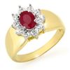 Image 1 : 0.50 CTW Ruby Ring 10K Yellow Gold - REF-16N4Y - 13352