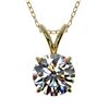 Image 1 : 1.07 CTW Certified H-SI/I Quality Diamond Solitaire Necklace 10K Yellow Gold - REF-147W2F - 36764
