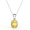 Image 2 : 2.5 CTW Citrine Designer Inspired Solitaire Necklace 18K White Gold - REF-29N3Y - 21858
