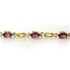 Image 2 : 3.73 CTW Amethyst & Diamond Bracelet 10K Yellow Gold - REF-32X2T - 13588