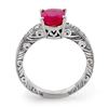 Image 2 : 3.28 CTW Ruby & Diamond Ring 18K White Gold - REF-67A3X - 13736