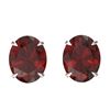 Image 1 : 7 CTW Garnet Designer Inspired Solitaire Stud Earrings 18K White Gold - REF-34A9X - 21663