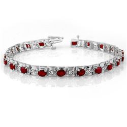 6.09 CTW Ruby & Diamond Bracelet 14K White Gold - REF-109M3H - 10591