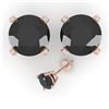 Image 2 : 3.0 CTW Black Diamond Stud Designer Earrings 18K Rose Gold - REF-96N5Y - 32318