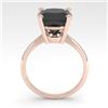 Image 4 : 6.0 CTW Cushion Black Diamond Engagement Designer Ring Size 7 18K Rose Gold - REF-162W2F - 32459