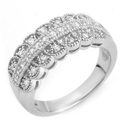 0.50 CTW Certified VS/SI Diamond Ring Solid 14K White Gold - REF-62T2M - 10053