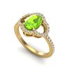 Image 2 : 1.75 CTW Peridot & Micro Pave VS/SI Diamond Ring 10K Yellow Gold - REF-35T8M - 20989